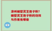 漳州破壁灵芝孢子粉？破壁灵芝孢子粉的功效与作用有哪些