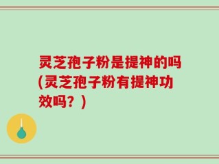 灵芝孢子粉是提神的吗(灵芝孢子粉有提神功效吗？)