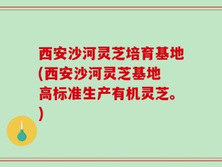 西安沙河灵芝培育基地(西安沙河灵芝基地 高标准生产有机灵芝。)