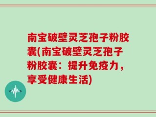 南宝破壁灵芝孢子粉胶囊(南宝破壁灵芝孢子粉胶囊：提升免疫力，享受健康生活)