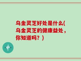 乌金灵芝好处是什么(乌金灵芝的健康益处，你知道吗？)