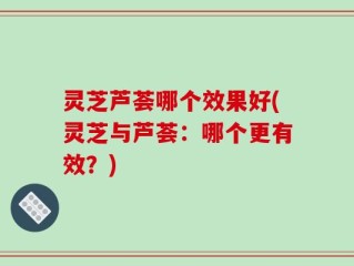 灵芝芦荟哪个效果好(灵芝与芦荟：哪个更有效？)