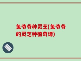 兔爷爷种灵芝(兔爷爷的灵芝种植奇谭)