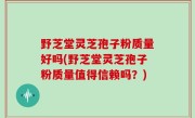 野芝堂灵芝孢子粉质量好吗(野芝堂灵芝孢子粉质量值得信赖吗？)