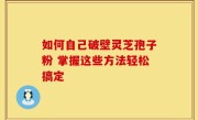 如何自己破壁灵芝孢子粉 掌握这些方法轻松搞定