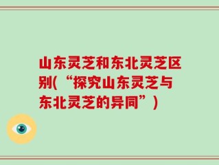 山东灵芝和东北灵芝区别(“探究山东灵芝与东北灵芝的异同”)