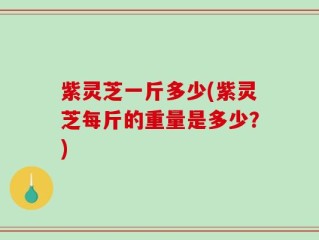 紫灵芝一斤多少(紫灵芝每斤的重量是多少？)