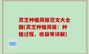 灵芝种植简报范文大全图(灵芝种植简报：种植过程、收益等详解)