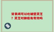 肾衰竭可以吃破壁灵芝？灵芝对肺癌有奇效吗