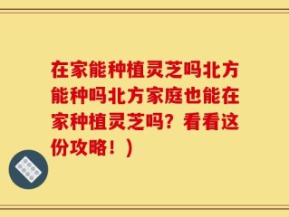 在家能种植灵芝吗北方能种吗北方家庭也能在家种植灵芝吗？看看这份攻略！)
