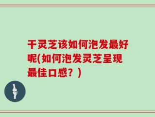 干灵芝该如何泡发最好呢(如何泡发灵芝呈现最佳口感？)
