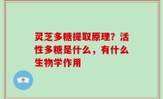灵芝多糖提取原理？活性多糖是什么，有什么生物学作用