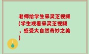 老师给学生采灵芝视频(学生观看采灵芝视频，感受大自然奇妙之美)