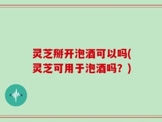 灵芝掰开泡酒可以吗(灵芝可用于泡酒吗？)