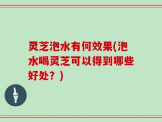 灵芝泡水有何效果(泡水喝灵芝可以得到哪些好处？)