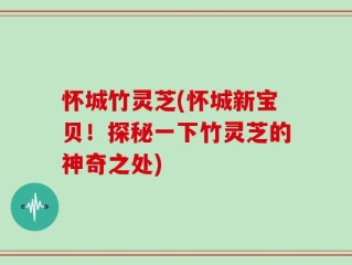 怀城竹灵芝(怀城新宝贝！探秘一下竹灵芝的神奇之处)