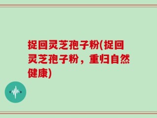 捉回灵芝孢子粉(捉回灵芝孢子粉，重归自然健康)