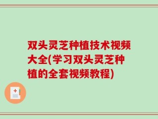 双头灵芝种植技术视频大全(学习双头灵芝种植的全套视频教程)