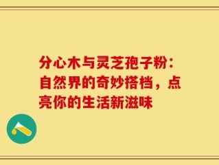 分心木与灵芝孢子粉：自然界的奇妙搭档，点亮你的生活新滋味