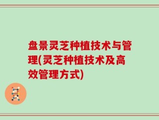 盘景灵芝种植技术与管理(灵芝种植技术及高效管理方式)