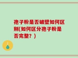 孢子粉是否破壁如何区别(如何区分孢子粉是否完整？)