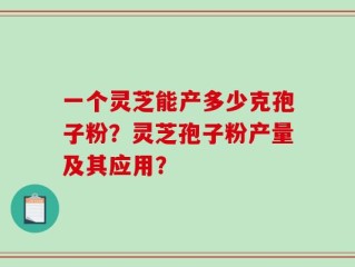 一个灵芝能产多少克孢子粉？灵芝孢子粉产量及其应用？