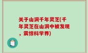 关于山洞千年灵芝(千年灵芝在山洞中被发现，震惊科学界)