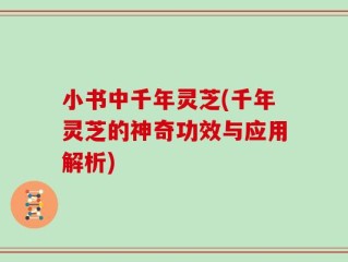 小书中千年灵芝(千年灵芝的神奇功效与应用解析)
