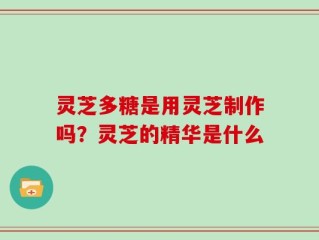 灵芝多糖是用灵芝制作吗？灵芝的精华是什么