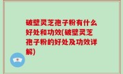 破壁灵芝孢子粉有什么好处和功效(破壁灵芝孢子粉的好处及功效详解)