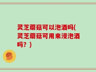 灵芝蘑菇可以泡酒吗(灵芝蘑菇可用来浸泡酒吗？)