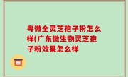 粤微全灵芝孢子粉怎么样(广东微生物灵芝孢子粉效果怎么样