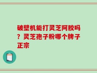 破壁机能打灵芝阿胶吗？灵芝孢子粉哪个牌子正宗