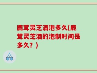 鹿茸灵芝酒泡多久(鹿茸灵芝酒的泡制时间是多久？)