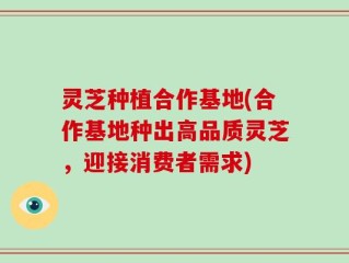 灵芝种植合作基地(合作基地种出高品质灵芝，迎接消费者需求)