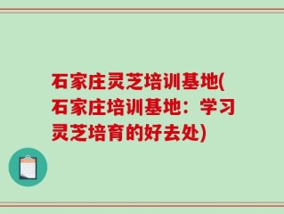 石家庄灵芝培训基地(石家庄培训基地：学习灵芝培育的好去处)