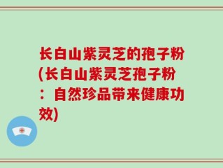 长白山紫灵芝的孢子粉(长白山紫灵芝孢子粉：自然珍品带来健康功效)