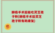 肺癌手术后能吃灵芝孢子粉(肺癌手术后灵芝孢子粉有助康复)