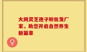 大同灵芝孢子粉批发厂家,助您开启自然养生新篇章
