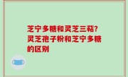 芝宁多糖和灵芝三萜？灵芝孢子粉和芝宁多糖的区别
