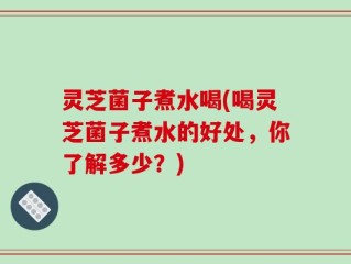 灵芝菌子煮水喝(喝灵芝菌子煮水的好处，你了解多少？)