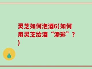 灵芝如何泡酒6(如何用灵芝给酒“添彩”？)