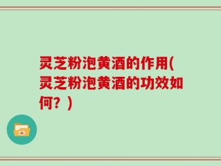 灵芝粉泡黄酒的作用(灵芝粉泡黄酒的功效如何？)