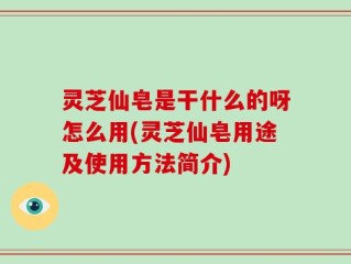 灵芝仙皂是干什么的呀怎么用(灵芝仙皂用途及使用方法简介)