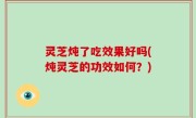 灵芝炖了吃效果好吗(炖灵芝的功效如何？)