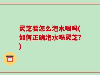 灵芝要怎么泡水喝吗(如何正确泡水喝灵芝？)
