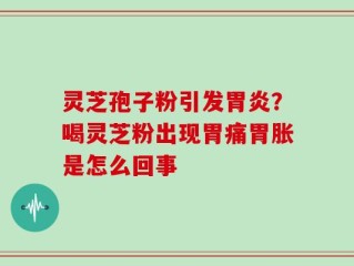 灵芝孢子粉引发胃炎？喝灵芝粉出现胃痛胃胀是怎么回事