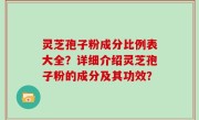 灵芝孢子粉成分比例表大全？详细介绍灵芝孢子粉的成分及其功效？