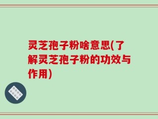 灵芝孢子粉啥意思(了解灵芝孢子粉的功效与作用)
