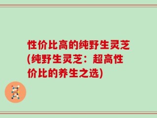 性价比高的纯野生灵芝(纯野生灵芝：超高性价比的养生之选)
